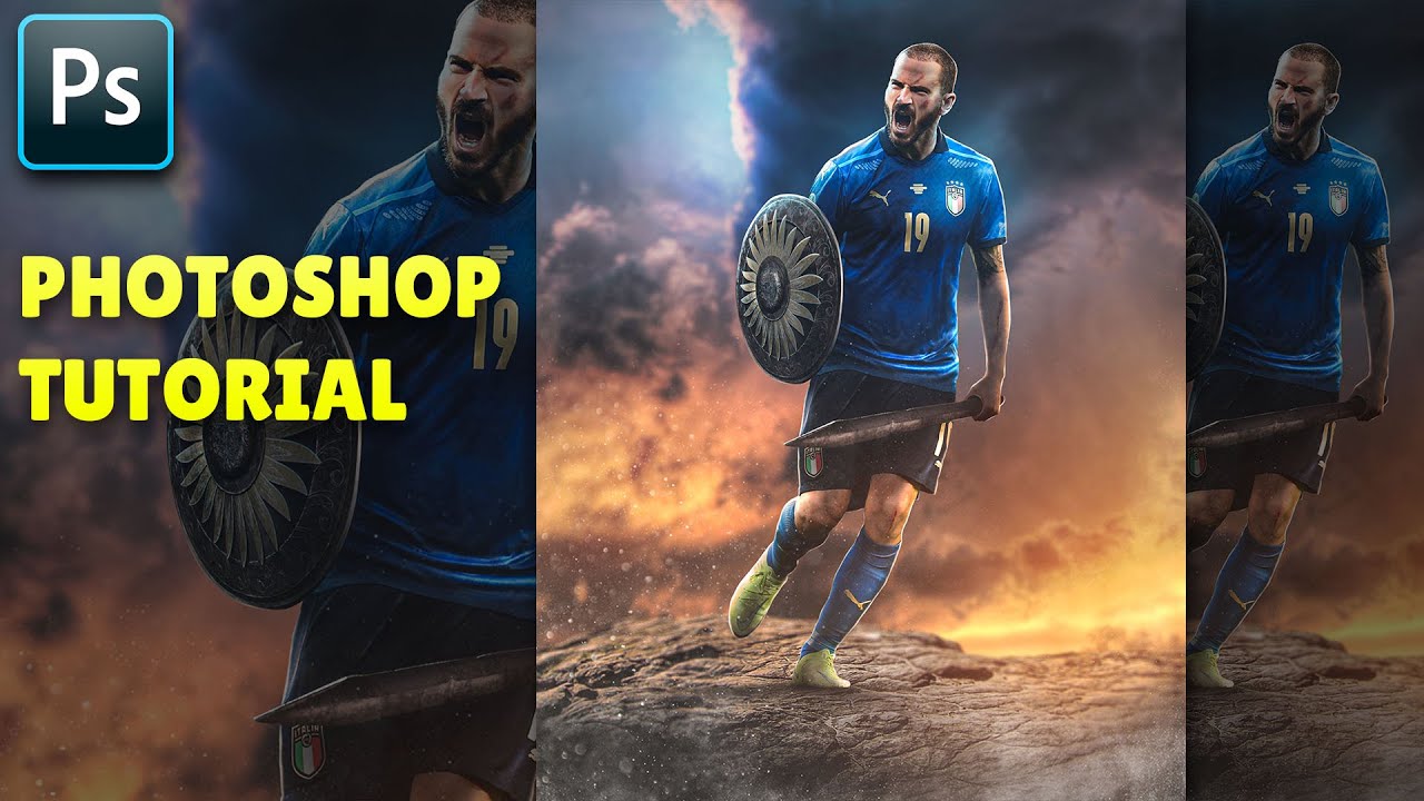 Photoshop tutorial | leonardo bonucci | gladiator
