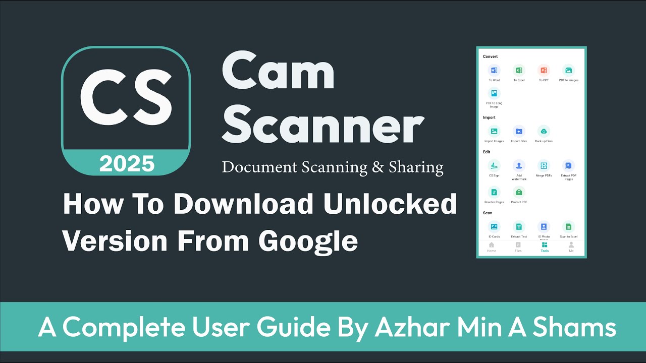 How To Download CamScanner Unlocked Version | Azhar Min A Shams
