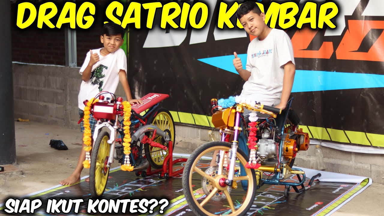 SEPEDA DRAG SATRIO KEMBAR DITDIM MODE KONTES!! MMT BARU DAN BUNGA KONTES UNTUK DRAG DITDIM
