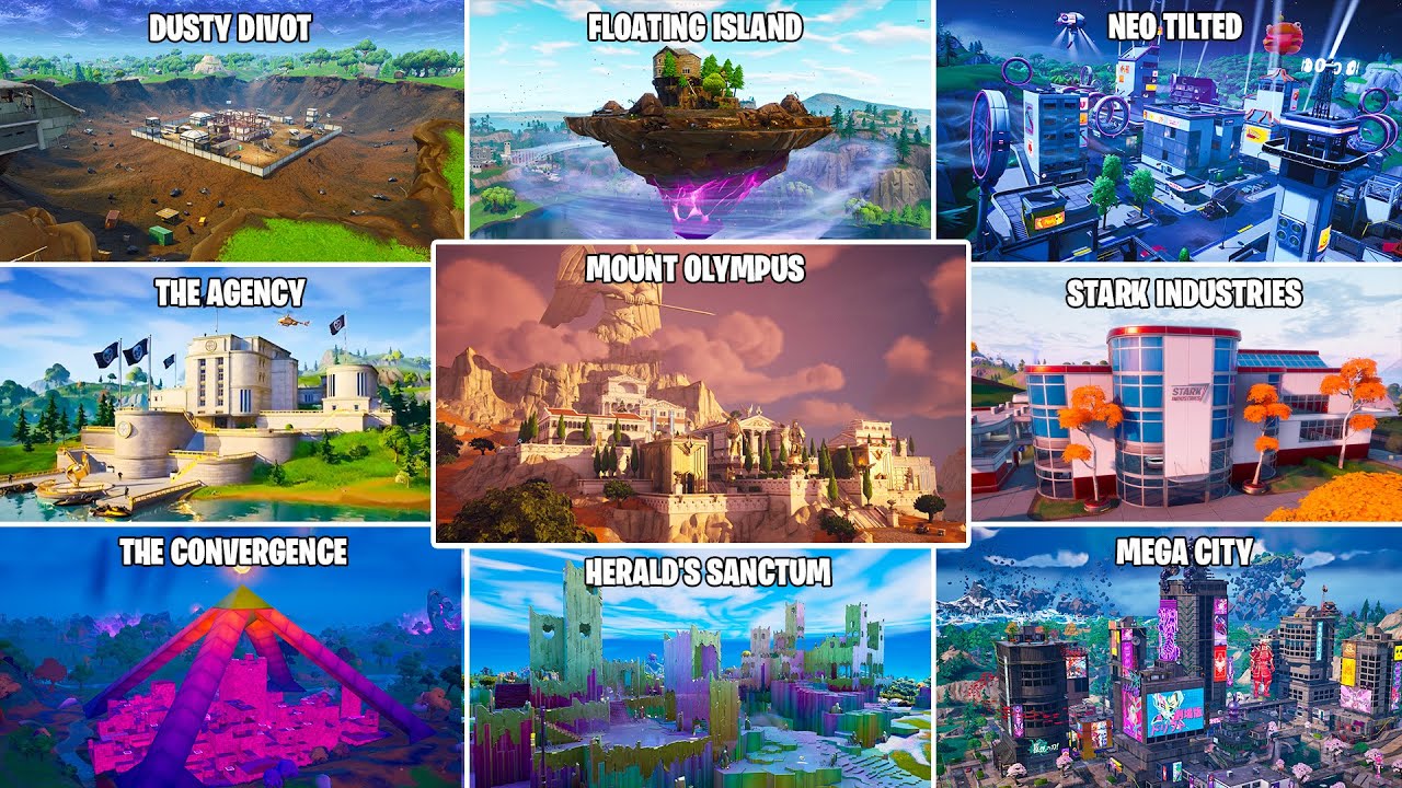Evolution of Fortnite Season Themed POIs (Season 4 - Season 29)