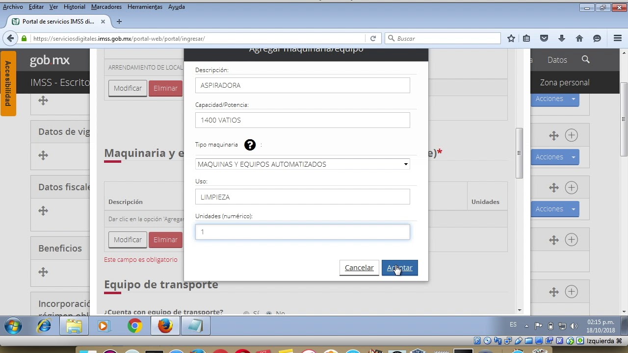 TUTORIAL ALTA PATRONAL IMSS PERSONA FISICA POR INTERNET, 18 OCTUBRE 2018