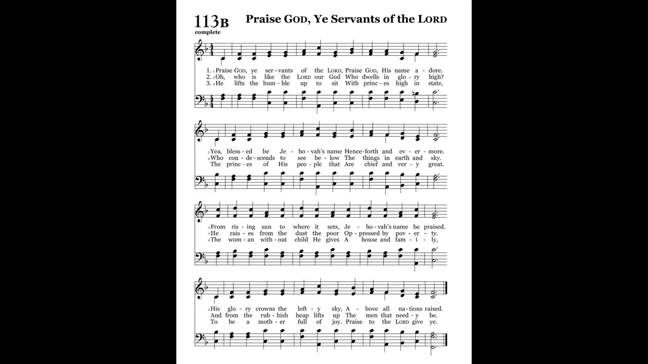 Praise God, Ye Servants of the Lord (Providence) 2024 Psalter 113B