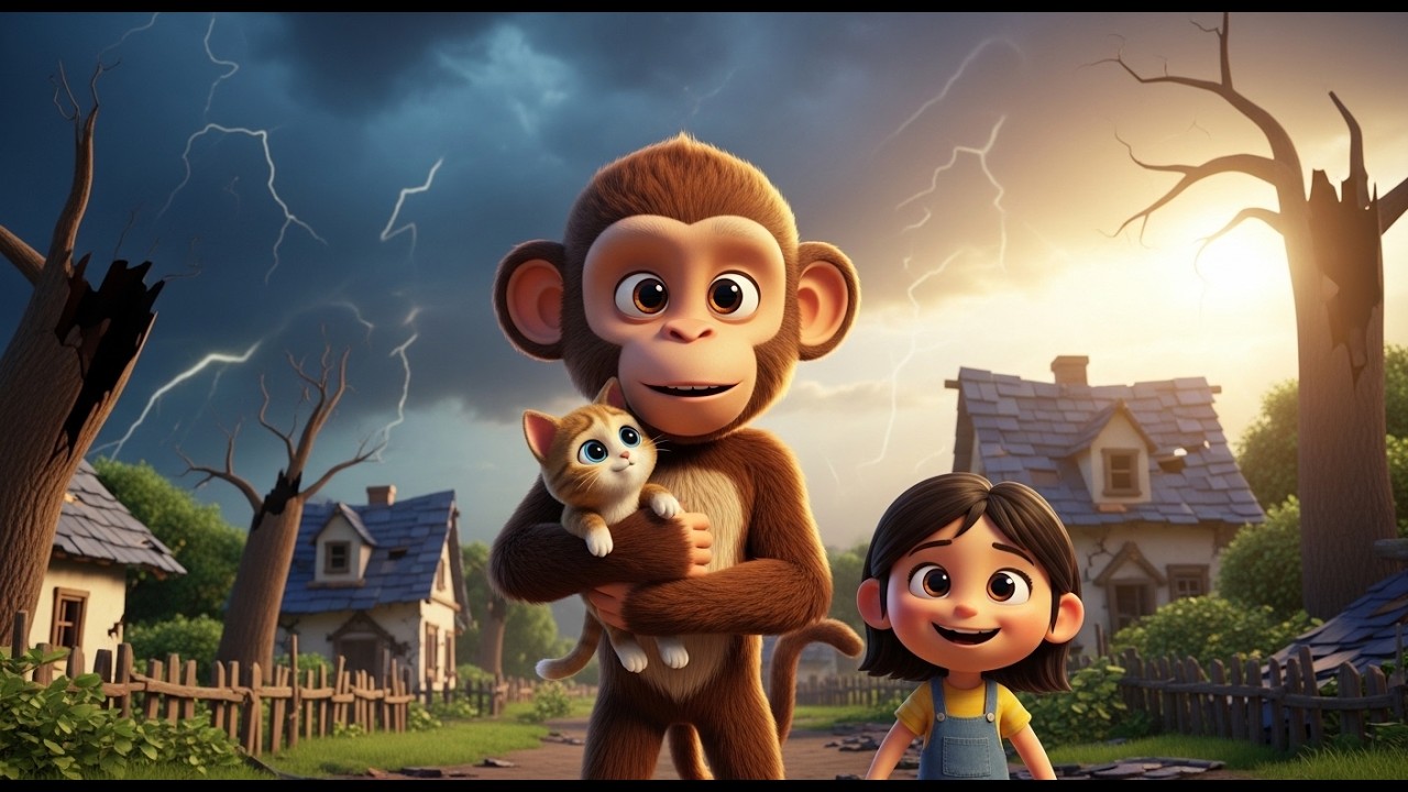 Monkey Hero Saves the Village | Heartwarming Animated Story