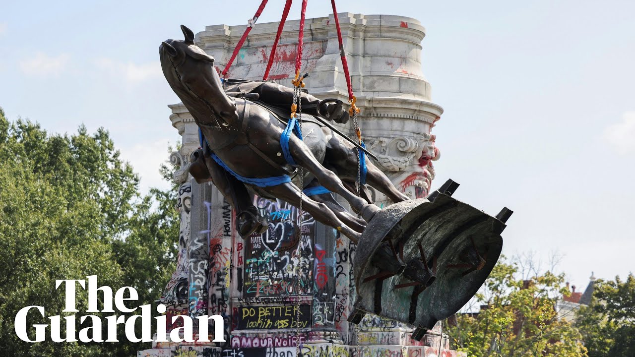 Removal of of Confederate statue greeted with cheering in Virginia