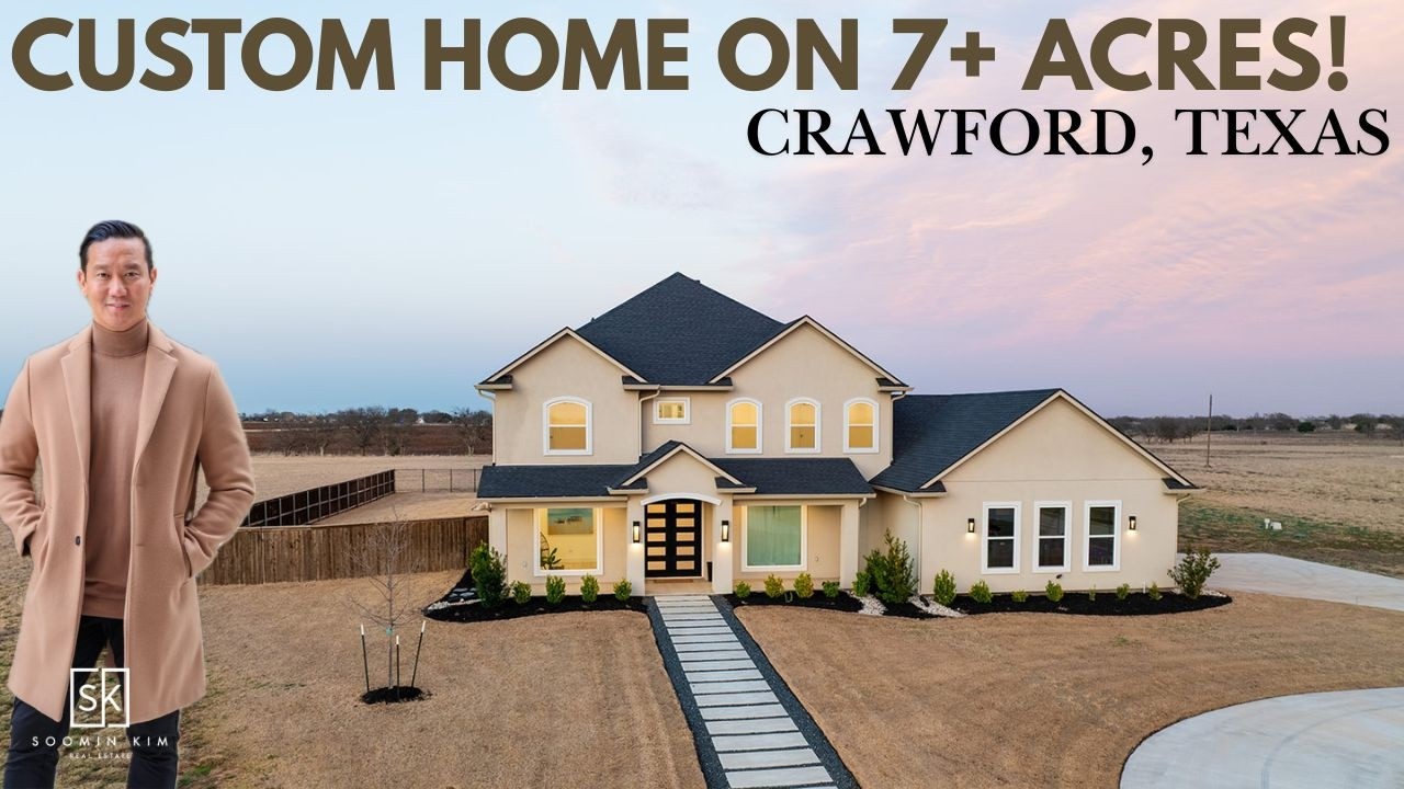 Custom Home on 7+ Acres! | 4,940 SF | 6 Bedrooms | Living In Crawford, Texas