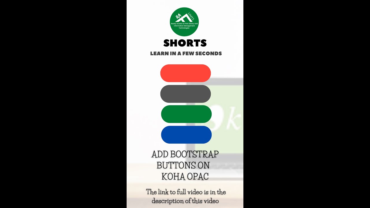Add bootstrap buttons on Koha OPAC | Koha OPAC navigation