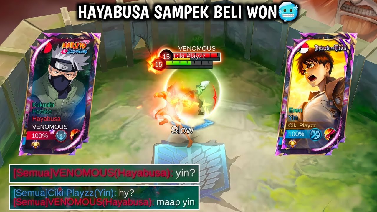 HARD GAME🔥 YIN TITAN MELAWAN HAYABUSA KAKASHI BERUJUNG BELI WON🥶