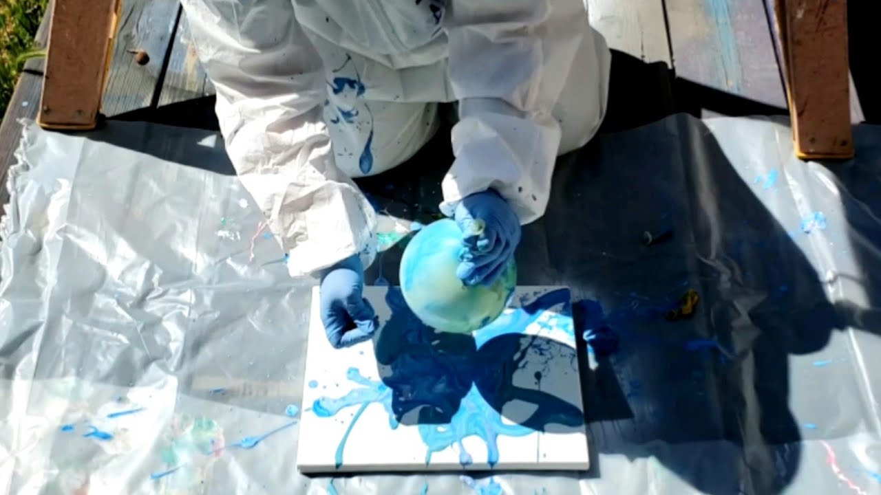 Ballon POP acrylic pour - how NOT to fill a balloon with paint