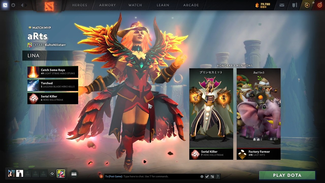 aRts Lina 5 Dota 2 Gameplay