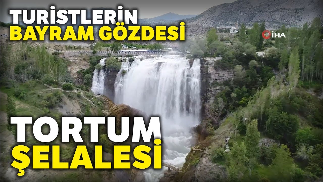 Turistlerin Bayram Gözdesi ‘Tortum Şelalesi’ Havadan Görüntülendi