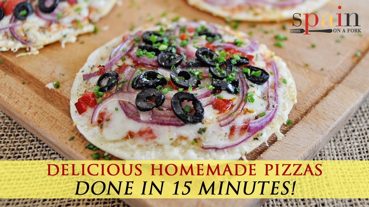 Quick and Easy Pizzas with Manchego, Roasted Peppers & Spanish Olives