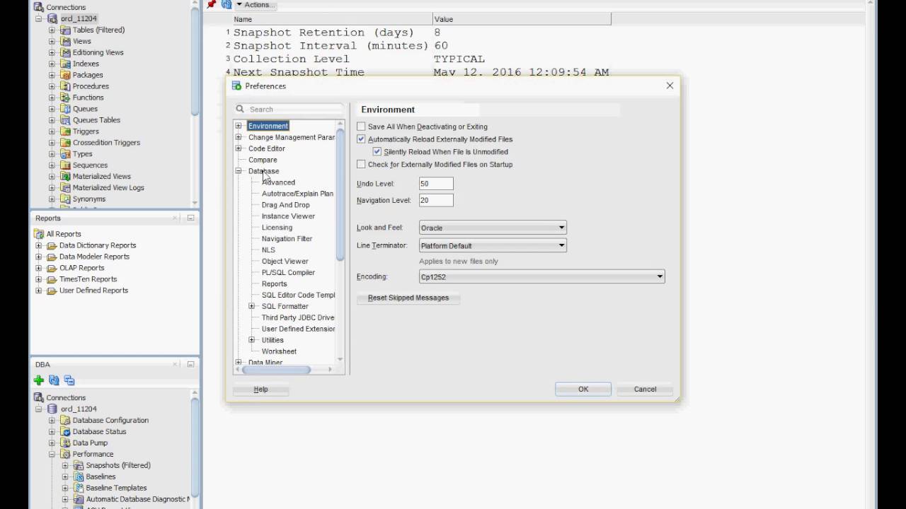 AWR with SQLDeveloper