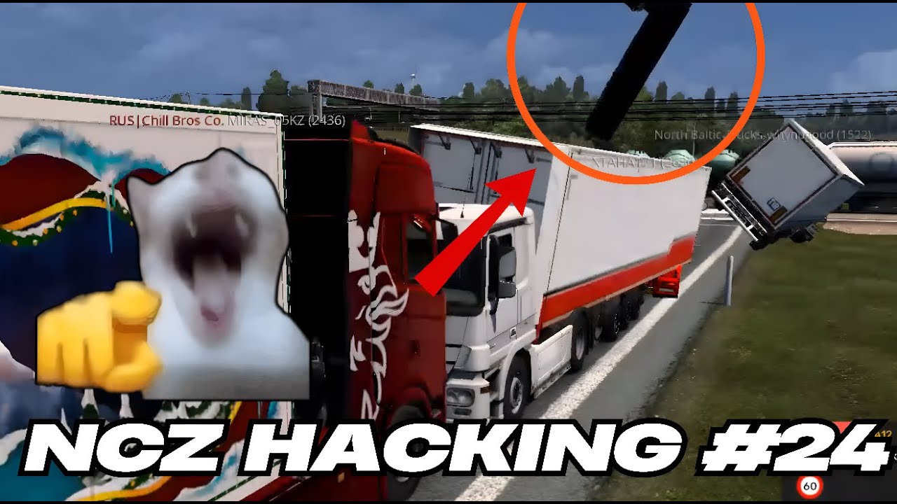 ETS2MP NCZ HACK TROLL #24 | FLYING TRUCKS ON CD ROAD 😂