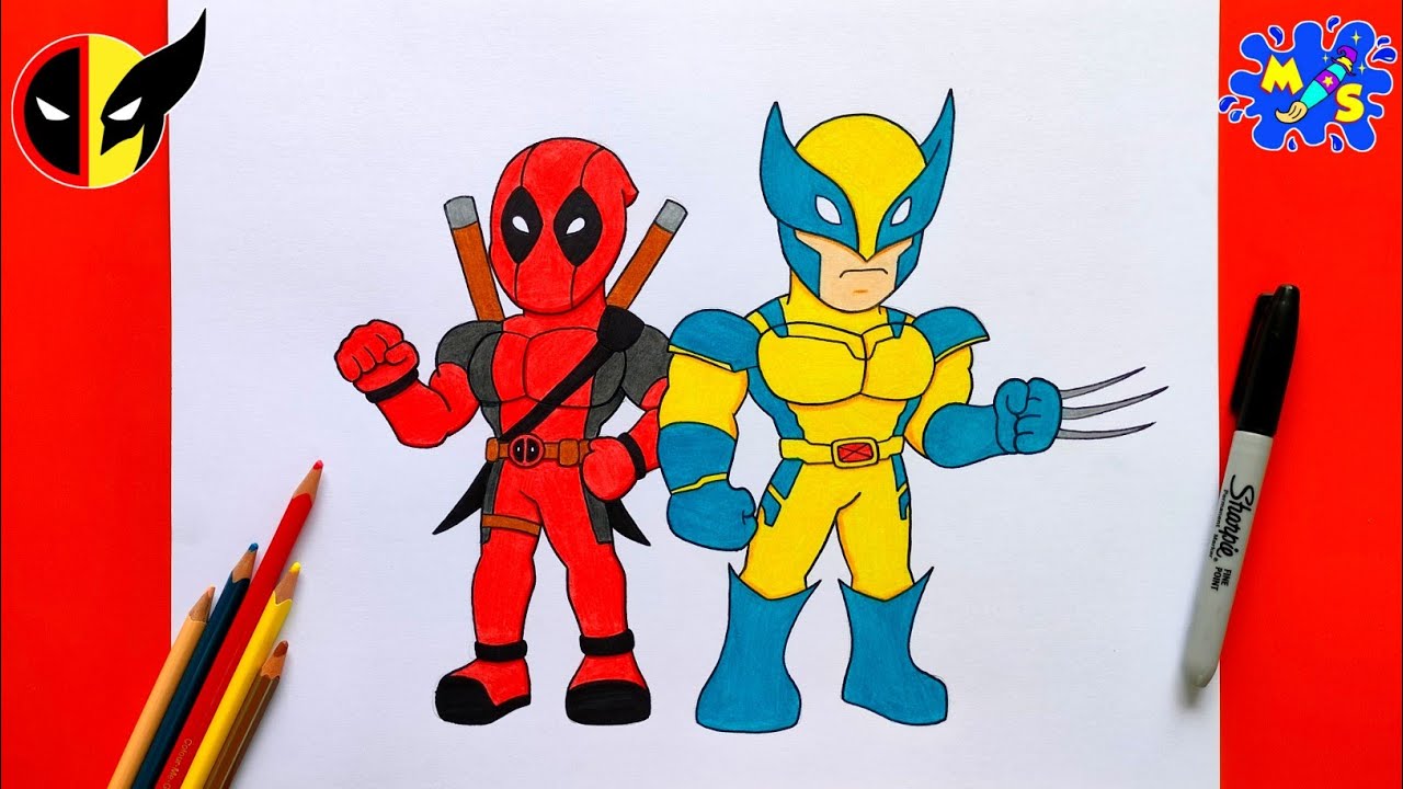 Deadpool and Wolverine Drawing || How to Draw Deadpool and Wolverine Easy