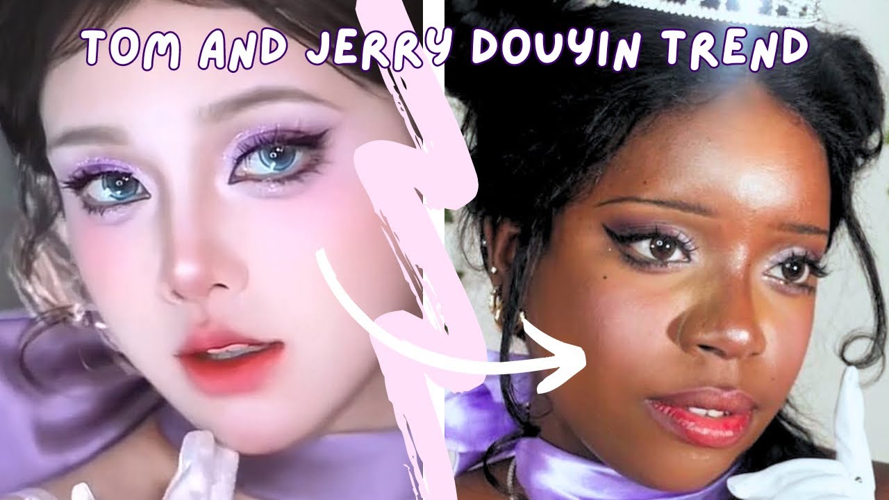 Douyin Tom & Jerry makeup on Darkskin