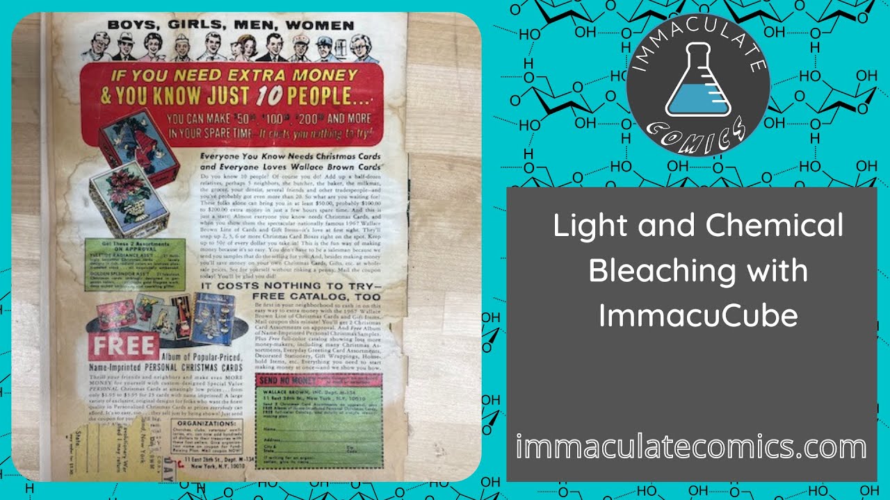 Experiments with Light and Chemical Bleaching in ImmacuCube on Comics
