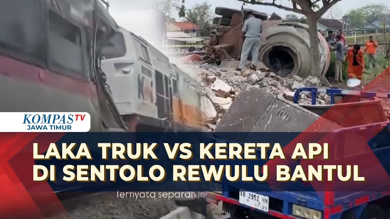 Sebuah Truk Tabrak Kereta Api di Perlintasan Sentolo Rewulu Bantul, Ini Penyebabnya!