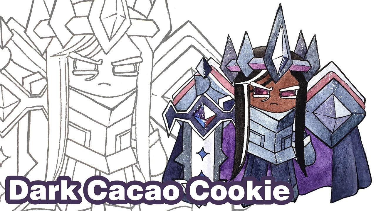 How to draw Dark Cacao Cookie | Cookie Run Kingdom | Drawing Tutorial