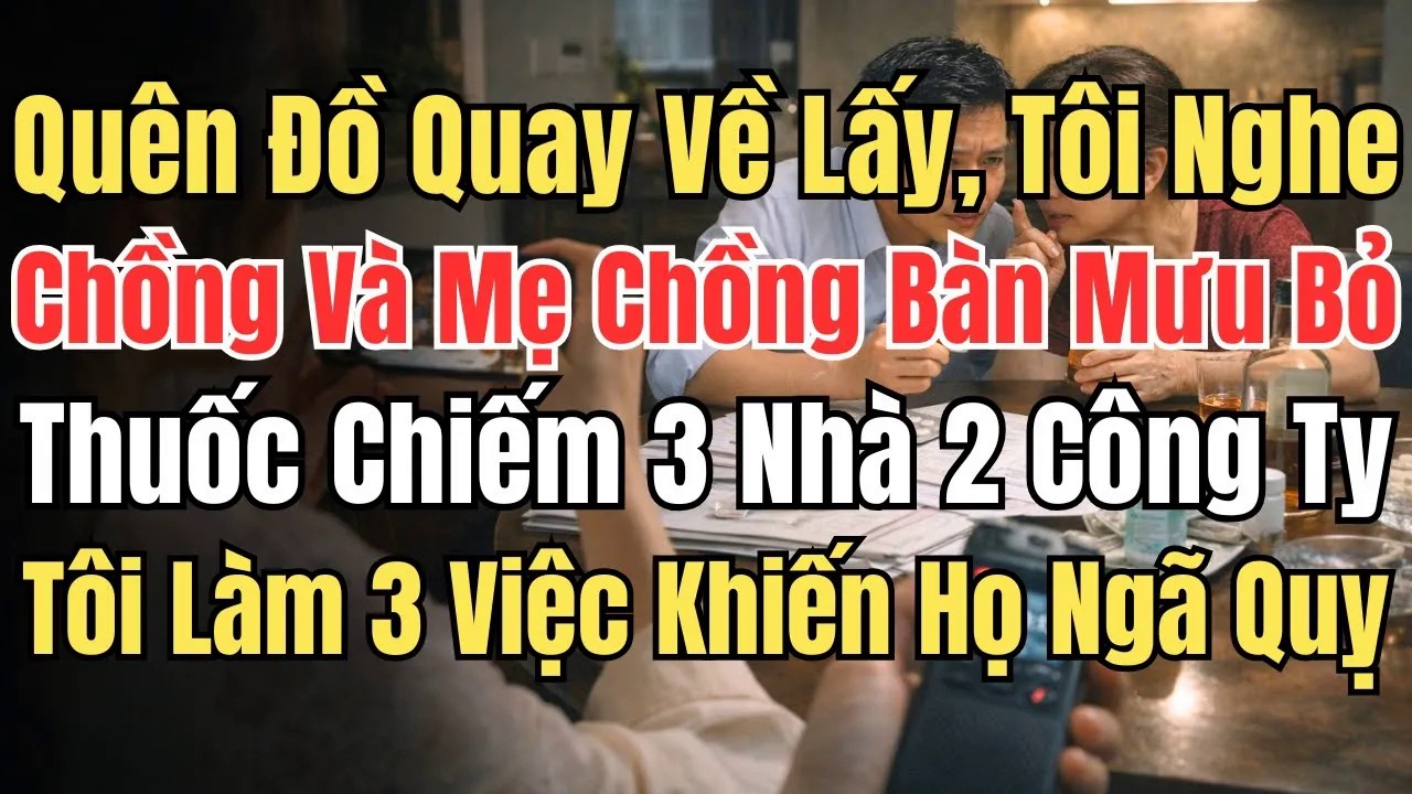 Quên Đồ Quay Về Lấy, Tôi Nghe Chồng Và Mẹ Chồng Bàn Mưu Bỏ Thuốc Chiếm 3 Nhà 2 Công Ty