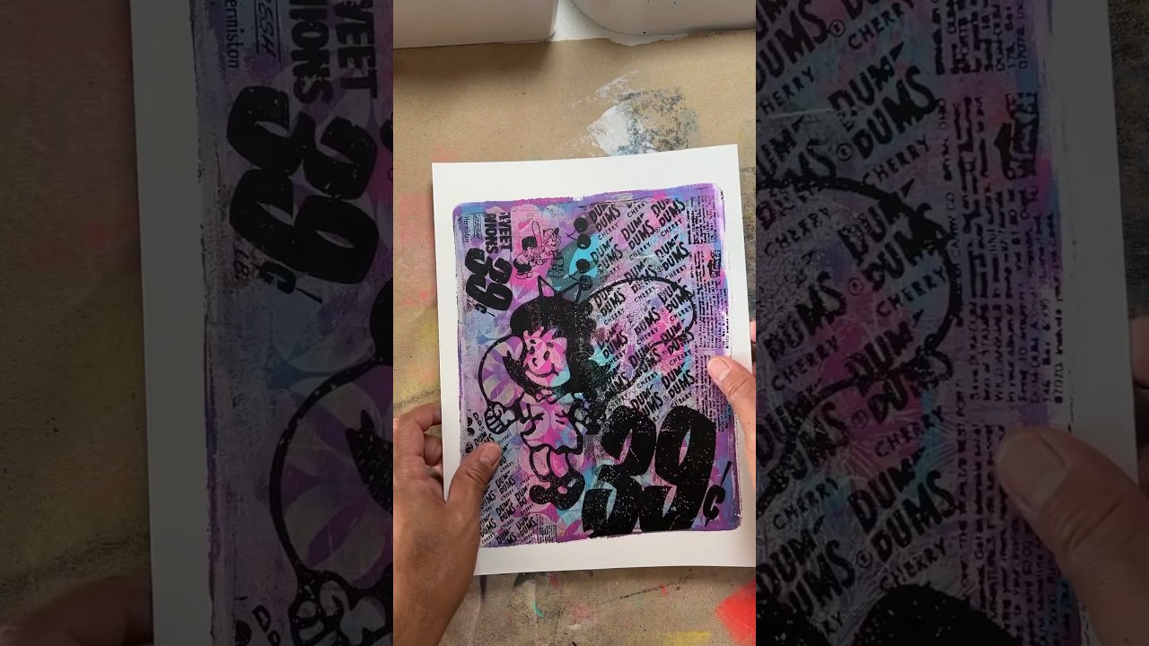 Watch Me! - Gel Plate Mono Print #geliplate #gelpress #gelprint #monoprinting