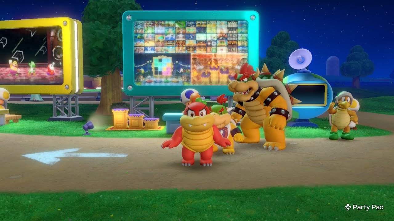 Super Mario Party Square Off #2 Pom Pom vs Bowser Jr vs Bowser vs Hammer Bro