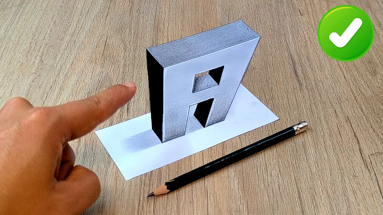 Dibujo 3D Fácil 🔥 Cómo Crear la LETRA A con Efecto de PROFUNDIDAD