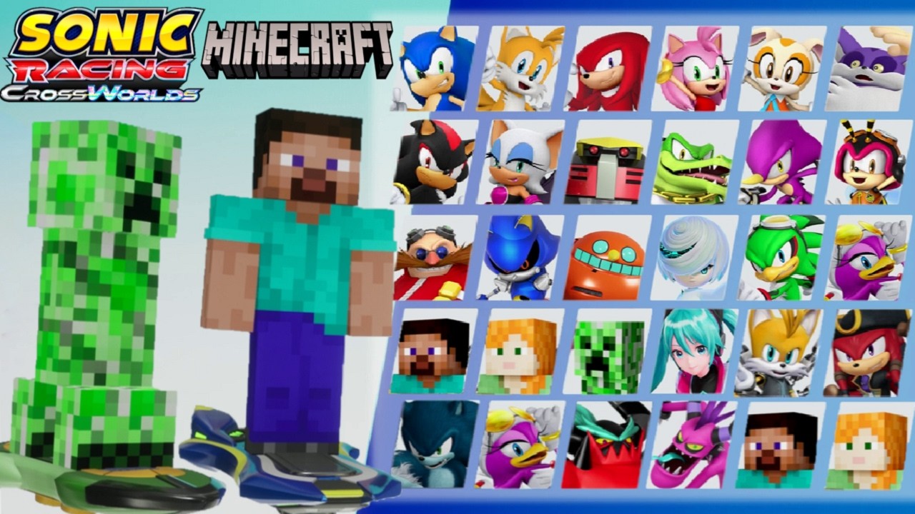Minecraft Characters + World Unlocked in Sonic Racing Crossworlds