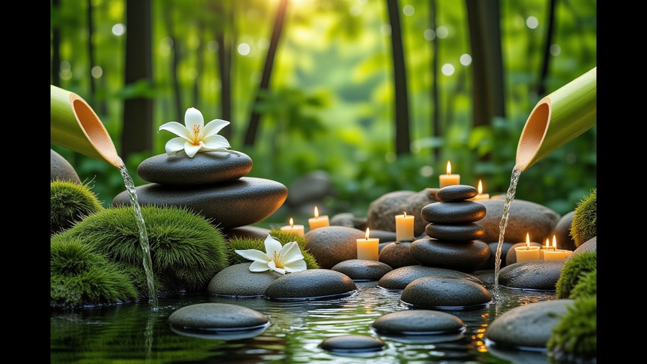 Soothing Music + Bamboo Water Sounds 🌿 Calming Music, Stress & Anxiety Relief, Spa Music Relaxation