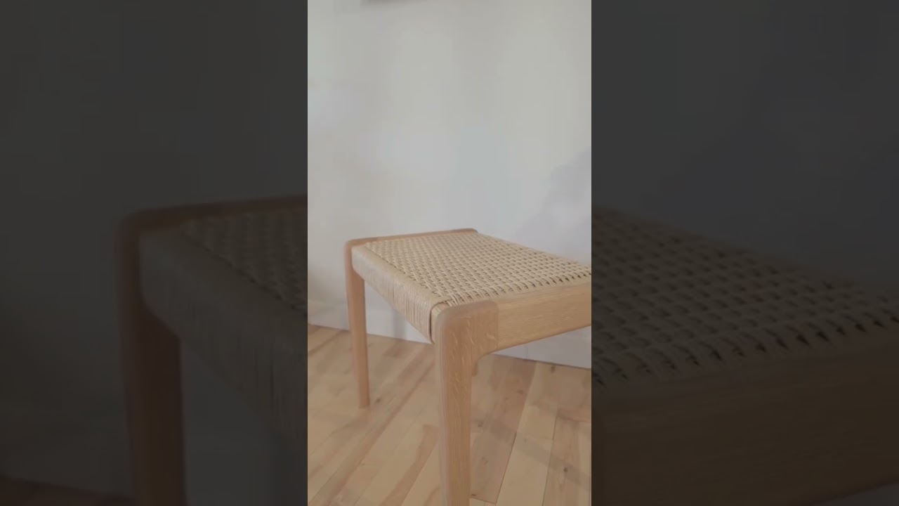 Danish papercord mini bench #shorts #woodworking #woodwork