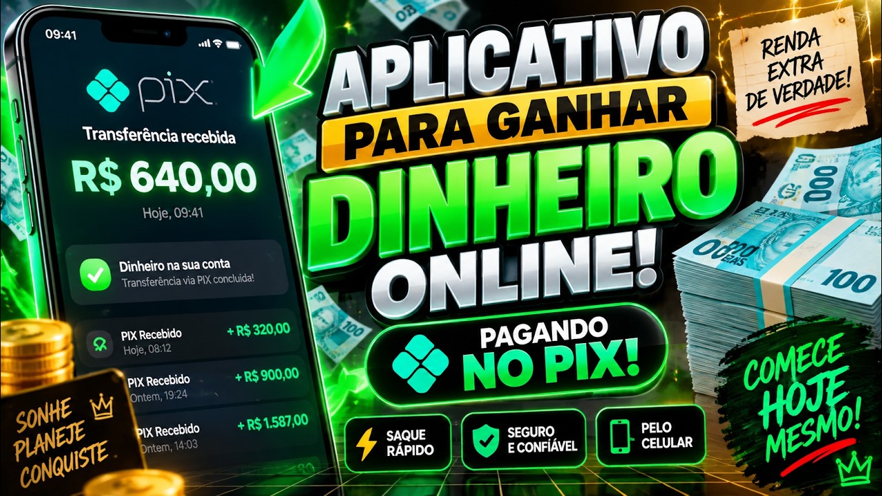 APLICATIVO PARA GANHAR DINHEIRO ONLINE! APLICATIVO PAGANDO NO PIX! APLICATIVO PARA GANHAR DINHEIRO