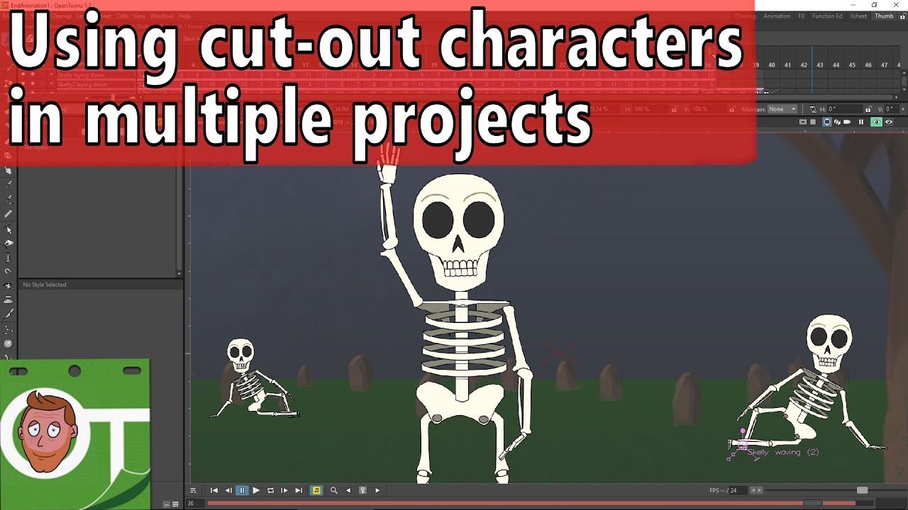Using cut-out characters in multiple projects using sub-xsheets - OpenToonz Tutorial