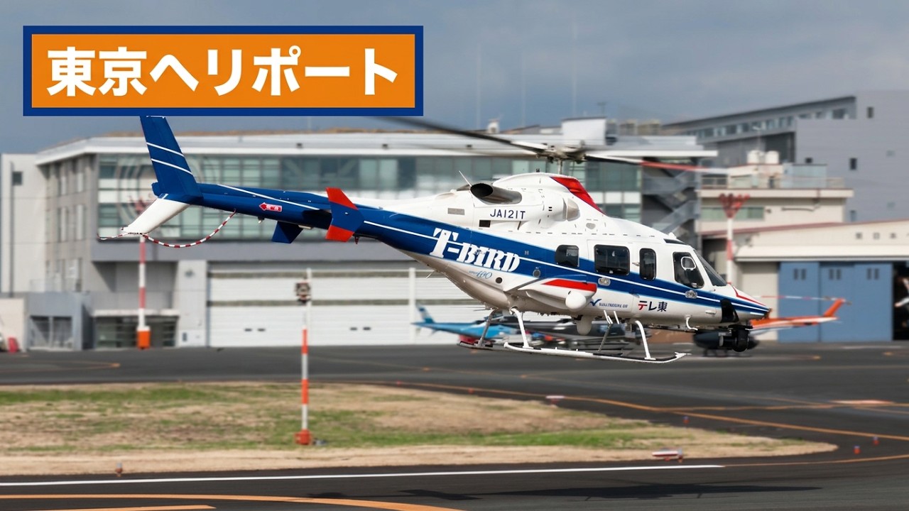 【ヘリコプター】 ヘリコプター９機の離着陸・東京ヘリポート   4K