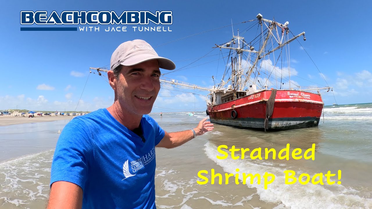 Beachcombing - Stranded Shrimp Boat