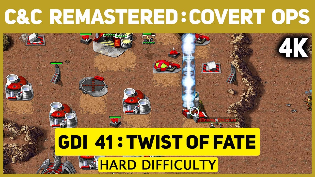 C&C Remastered 4K - Covert Operations - GDI Mission 41 - Twist Of Fate - Hard Difficulty