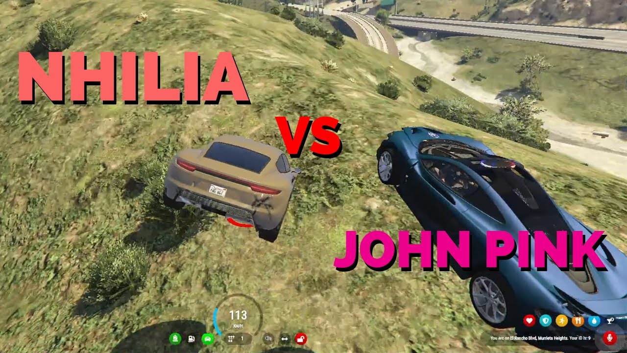 NHILIA VS JOHN PINK CARCHASE! | GTA V Roleplay