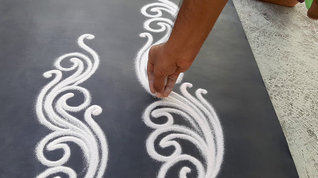 Border rangoli | border rangoli design | galicha Border Design | innovative Border design