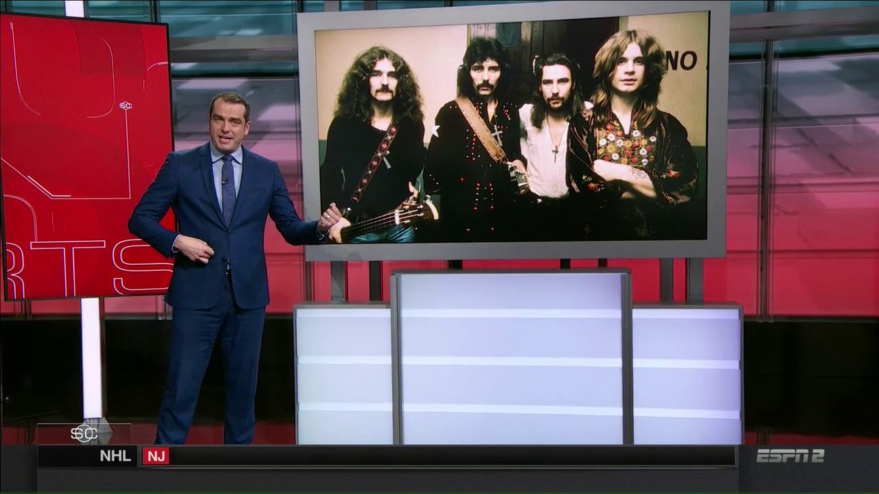 Bretos emptying the tank on Sportscenter - Black Sabbath makes the show