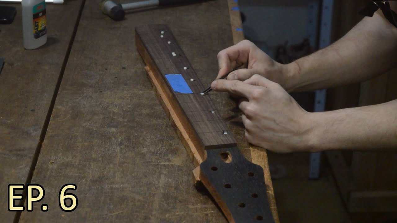 Construindo uma guitarra do zero - Parte 6 - Marcações da escala e cavidades do corpo