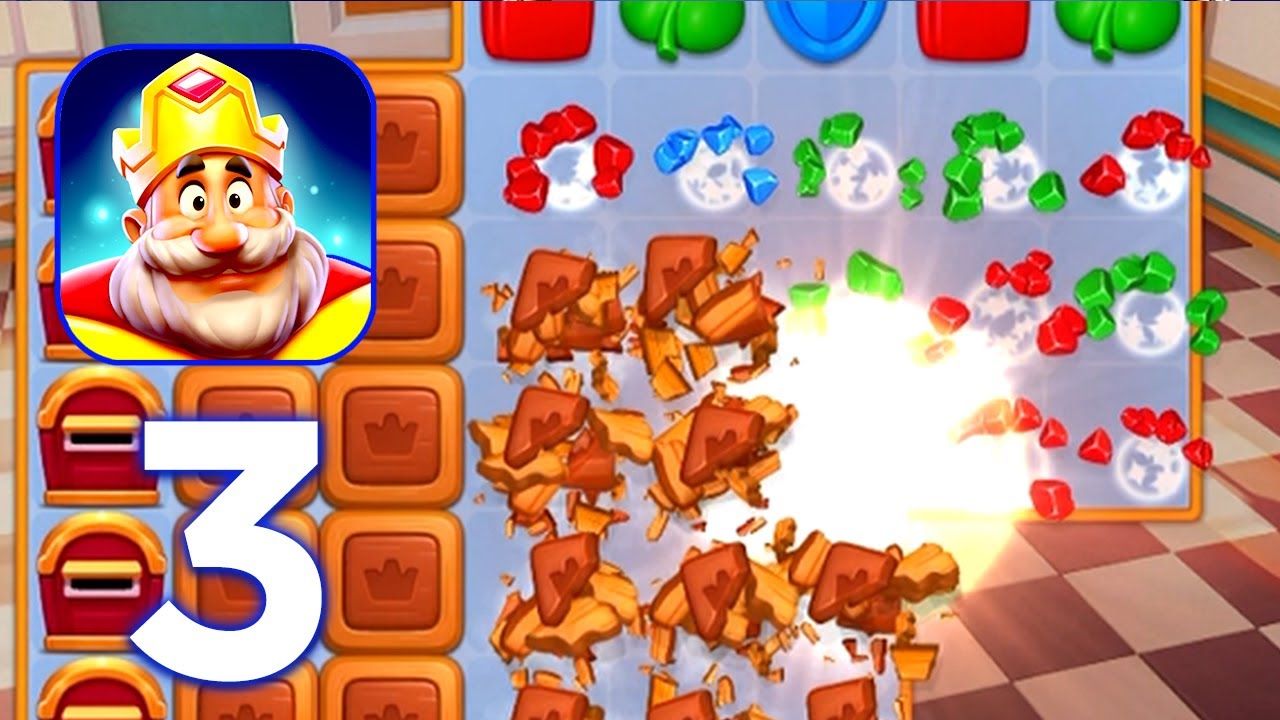 Royal Match Gameplay Area - 3 Dining Room Level 21 to 40 (Android, iOS)