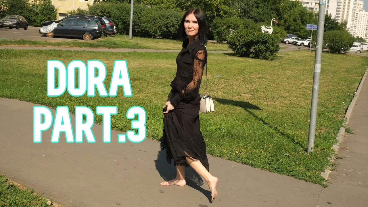 Dora - Hot brunette in a black dress [pt.3] (from City-Feet.com)