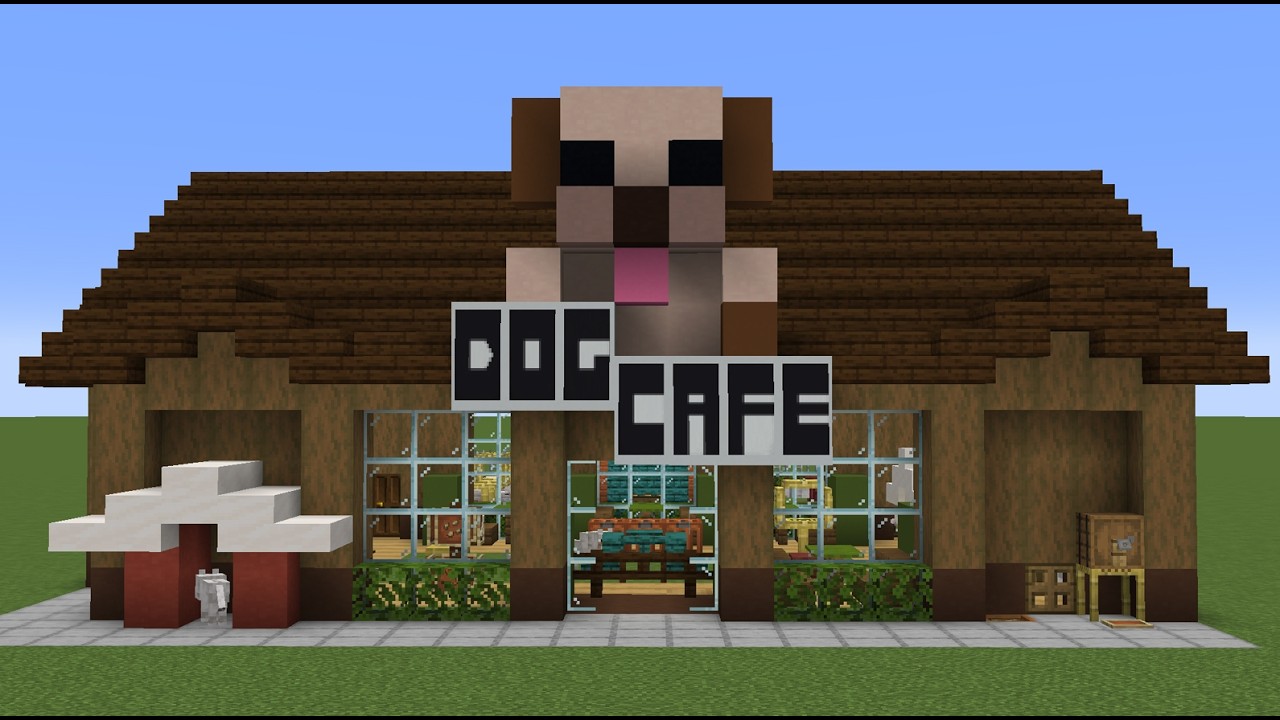 Как построить кафе для собак в Minecraft | Простой урок 🐶☕