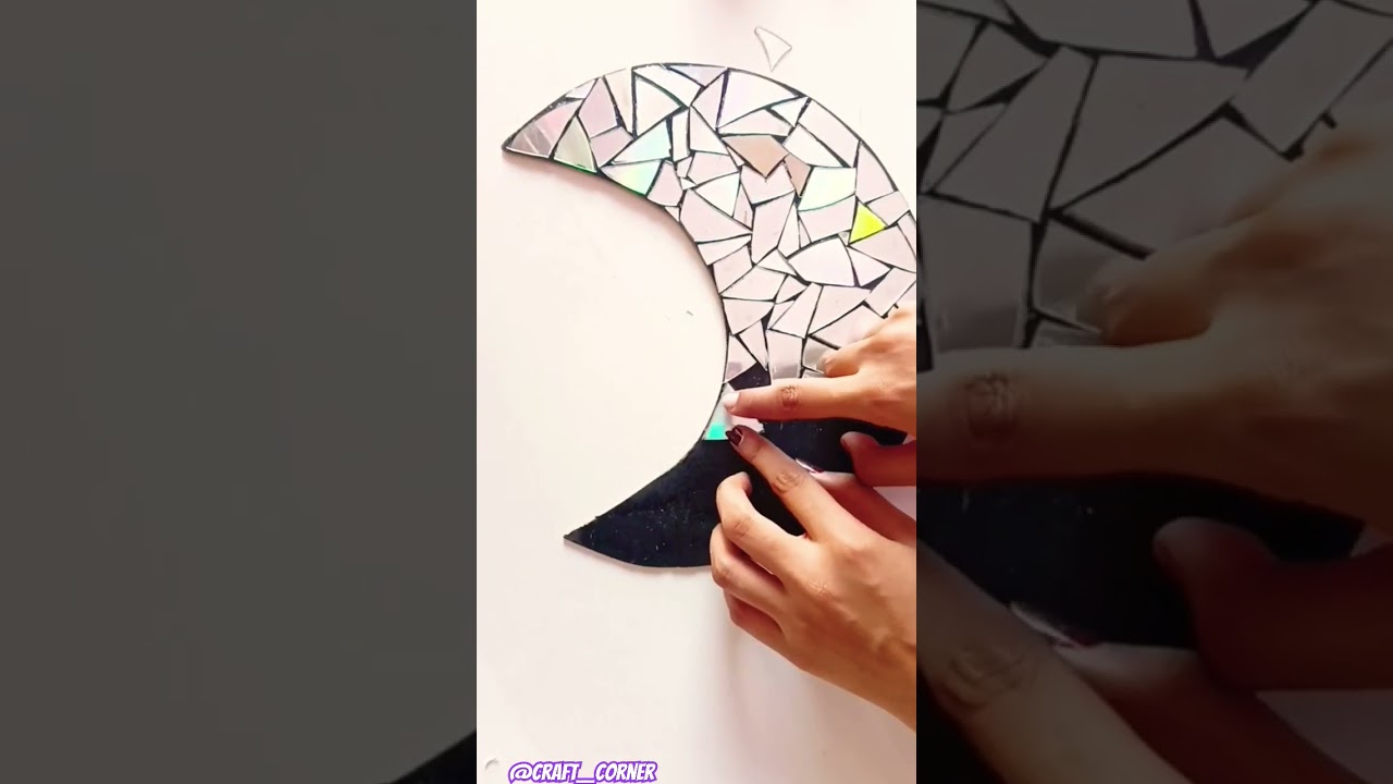 old cd craft ideas | cd crafts  | moon wall hanging | best out of waste | #ytshorts #shorts