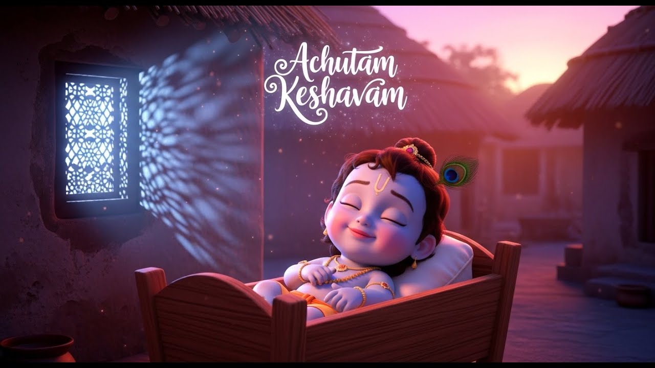 Little Krishna Song | Achutam Keshav Krishna Damodaram | Beautiful & Most Viral Krishna Bhajan