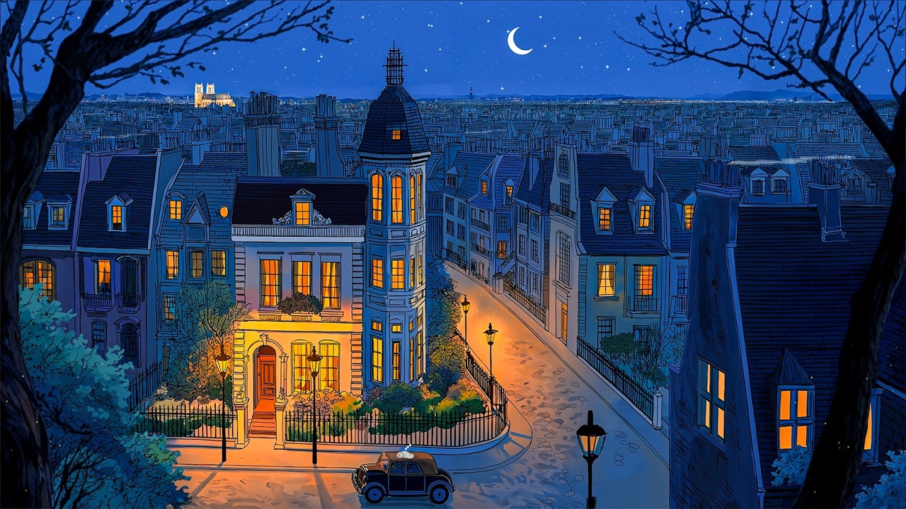 1940s summer nights in paris | vintage jazz oldies playing in another room | relax, sleep
