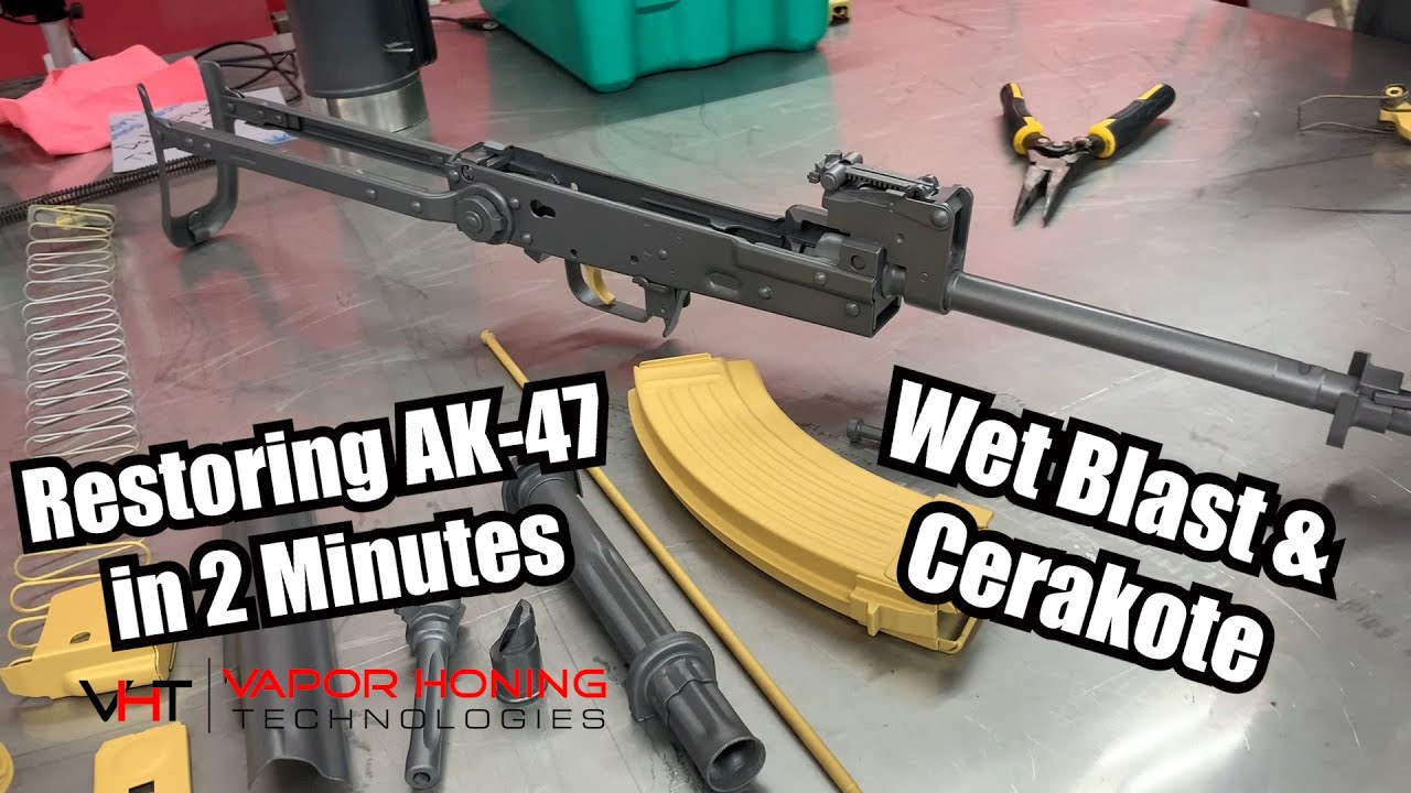 Restoring AK-47 in 2 minutes | Wet Blast & Cerakote - Vapor Honing Technologies