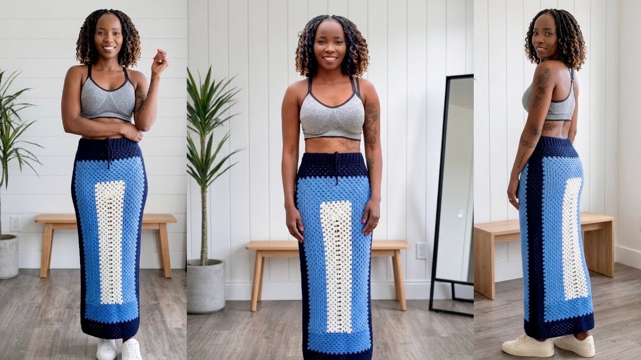 How To Crochet A Long Granny Stitch Skirt | Beginner Friendly 