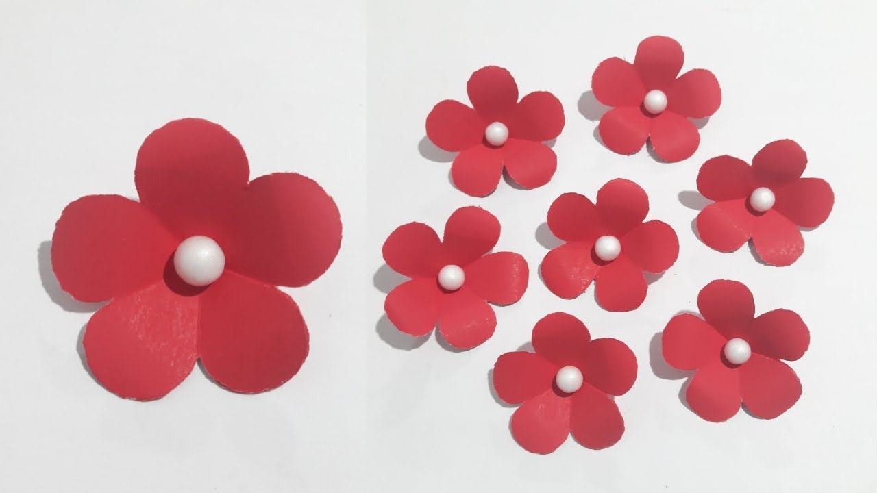 How To Make Paper Flower Easy | Flower Making With Paper | 5 Petal Paper Flower