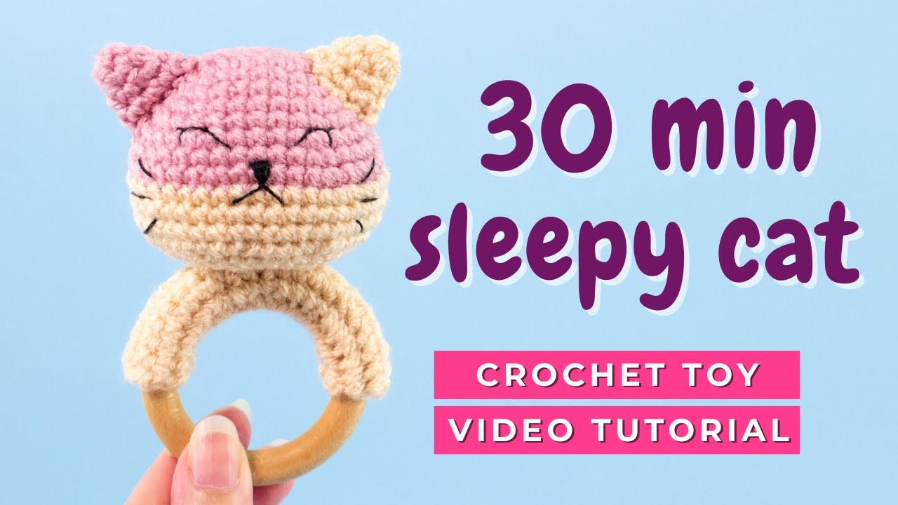 HOW TO CROCHET A CAT TEETHER: cat crochet toy for baby.