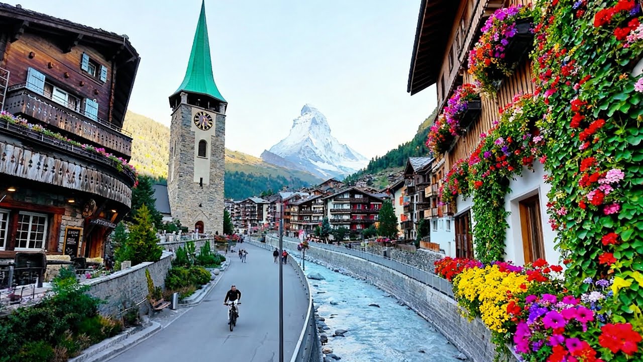 Zermatt Switzerland Walking Tour 4K | Matterhorn Views (سويسرا)