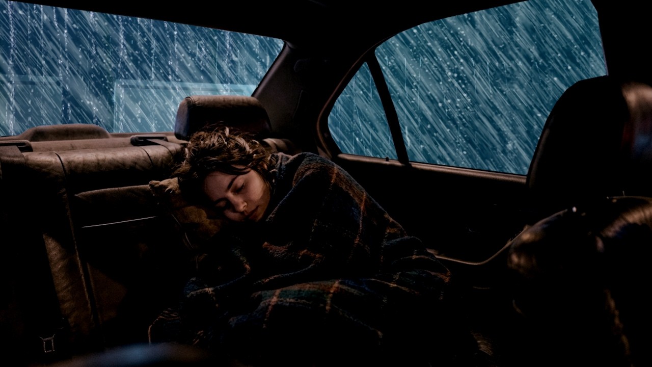 Heavy Rain on Car Roof All Night 🌧️ Soft Thunder Sounds | 3 Hours to Relax & Sleep Deeply